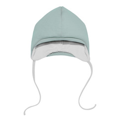 Шапочка утепленная из футера (светлый ментол)