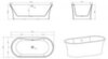 BelBagno BB201-1700-800 Отдельностоящая, овальная акриловая ванна в комплекте со сливом-переливом цвета хром 1700x790x590