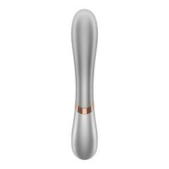 Серебристый вибратор-кролик Hot Lover с возможностью управления через приложение