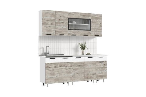 Кухня Рио New 2.0 м дуб крафт светлый / белый