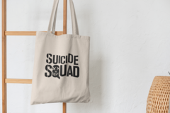 Сумка-шоппер с принтом Отряд самоубийц (Suicide Squad) бежевая 0010
