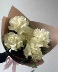 Букет белые французские розы (5шт)