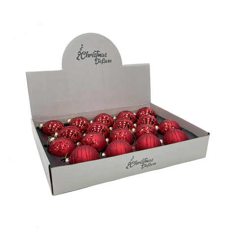 Набор шаров 7см 18шт ChristmasDeLuxe красный микс