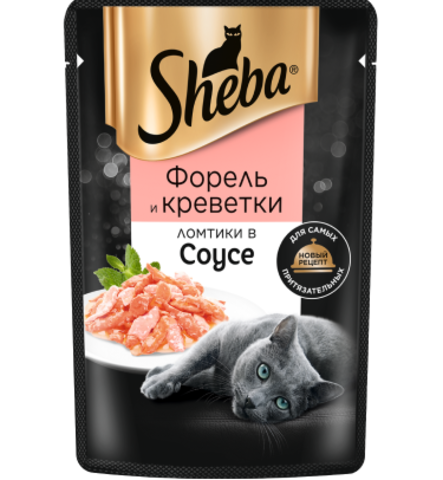 Sheba пауч для взрослых кошек (форель/креветки) 75 г