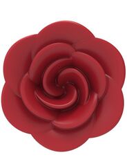 Красная анальная пробка с ограничительным основанием в виде розы - 