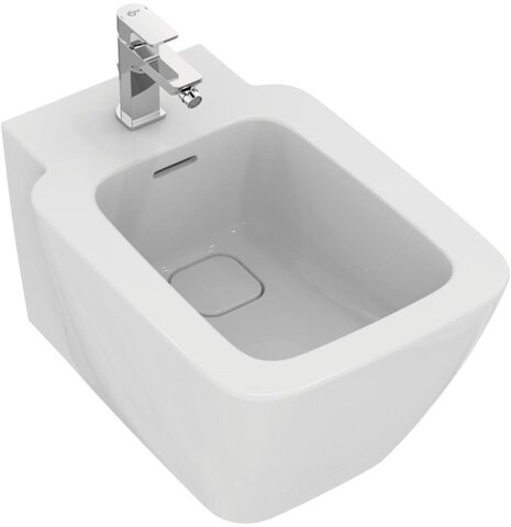 Ideal Standard T456801 STRADA II Подвесное биде, с отверстием перелива, с керамической накладкой слива (T854601), с крепежом