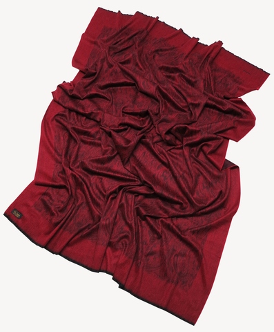 Плед 150х200 Glen Saxon Border Paisley Black Carmine