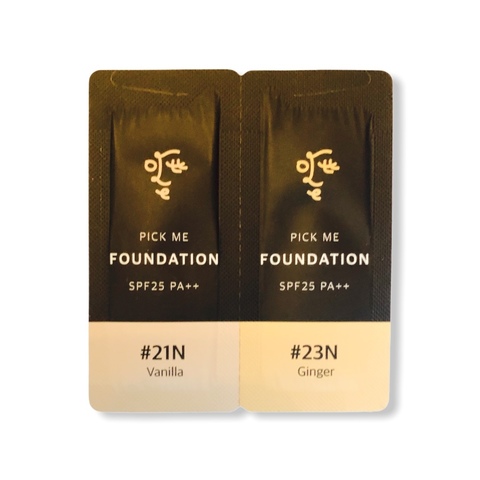 OTTIE Pick Me Foundation SPF25PA++ #21N Vanilla #23N Ginger (1ml+1ml)