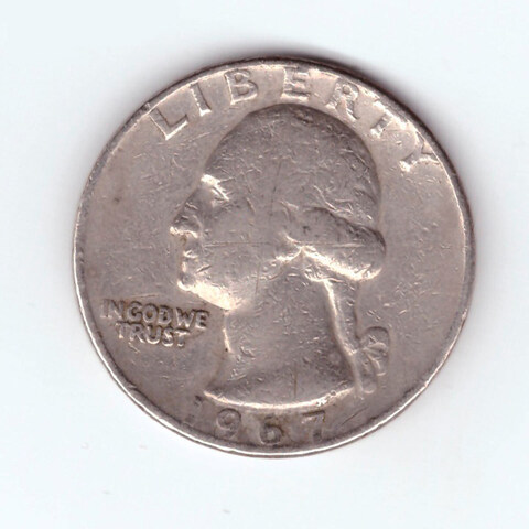 1/4 доллара. США. Медно-никель. 1967 год. F-