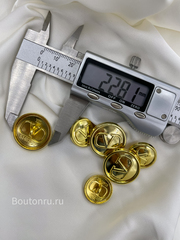 Пуговицы золотистые с логотипом ВЛНТ
