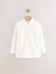 Рубашка льняная для мальчика Next E32-003, Белый