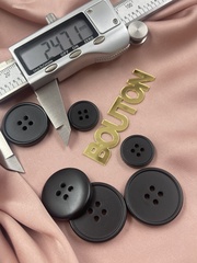 Пуговицы черные матовые на прокол с высоким скругленным бортиком