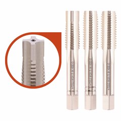 Метчик М12х1,75 (Комплект 3шт, с цапфой) DIN352 HSSEV3 6h 75мм a=7,0 H-Tools 113250HT