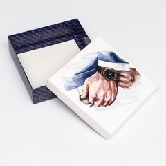 Коробка одиночная Квадрат, 20*20*6 см, «Брутальный подарок», 1 шт.