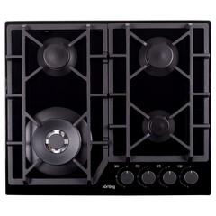 Газовая стеклянная варочная панель Korting HGG 6919 CTN, встраиваемая, 4 конфорки