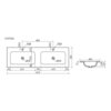 Ceramica Nova Grace CN7023 Раковина мебельная прямоугольная с двумя чашами и отв. под смеситель, 161x45.7