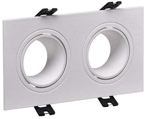 Светильник 4102 встраиваемый 2хMR16 квадрат пласт. белый IEK