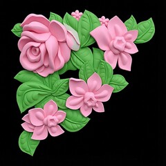 Силиконовый молд Угол цветочный левый