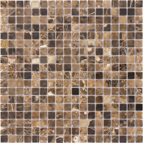 Мозаика LeeDo Caramelle: Pietrine - Emperador Dark полированная 30,5x30,5х0,4 см (чип 15x15x4 мм)