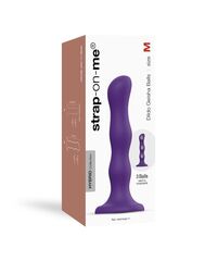 Фиолетовая насадка Strap-On-Me Dildo Geisha Balls size M - 