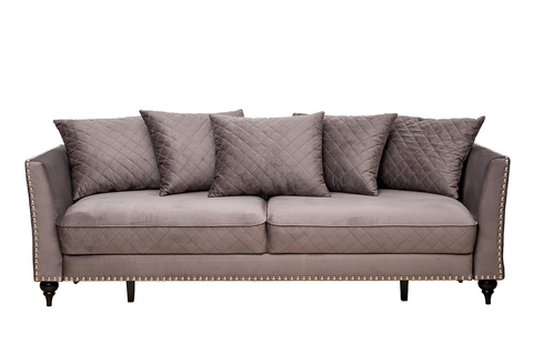 Диван трехместный Garda Decor Sorrento 230M серый велюр механизм пума