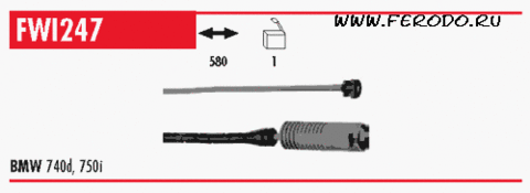 FWI247 Датчик износа тормозной колодки