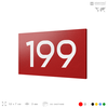 Номер на дверь 199, табличка на дверь для офиса, квартиры, кабинета, аудитории, склада, красная 120х70 мм, Айдентика Технолоджи