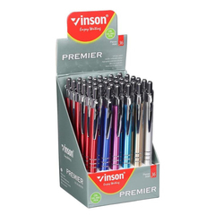 Ручка шариковая, масляная, автоматическая, Vinson, синие чернила, серия "VINSON PREMIER", 36 шт