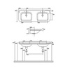 Kerasan Waldorf 4143K1bi/cr*1 Раковина двойная 150х55 см