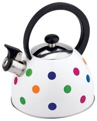 Чайник нерж. 2,2л со свистком (белый)  MALLONY MAL -0403