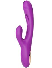 Фиолетовый ударный вибратор-кролик G-Hit - 24 см. - 