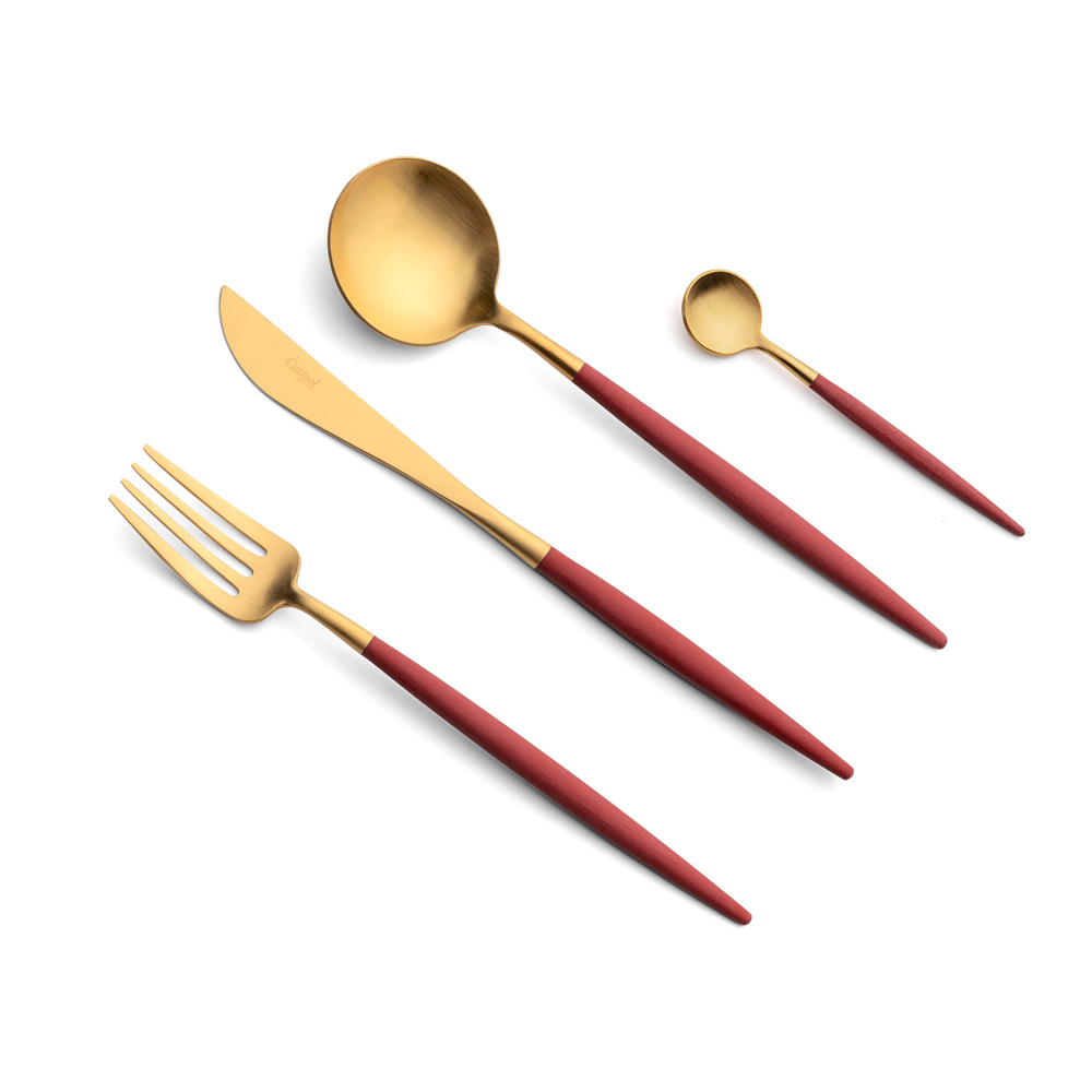 Набор столовых приборов Cutipol Goa Red Gold 24пр красный GO.006.RGB, арт. GO.006.RGB - фото 1