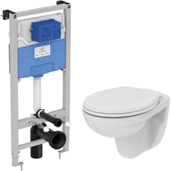 Комплект унитаза с инсталляцией Ideal Standard Eurovit Prosys K881201PT15 с сиденьем Микролифт без клавиши смыва фото