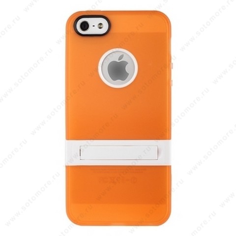 Накладка для iPhone SE/ 5s/ 5C/ 5 с подставкой оранжевая