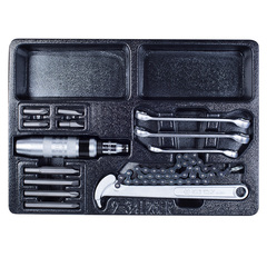 KING TONY (9-34128FR) Набор разрезных ключей, ударная отвертка и съемник масляных фильтров, ложемент, 14 предметов