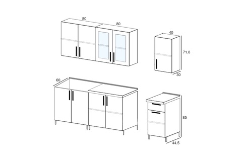 Кухня Рио New 2.0 м дуб крафт светлый / белый