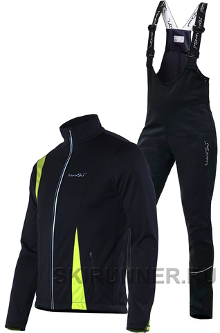 Утеплённый лыжный костюм Nordski Active Black-Lime 2016 мужской