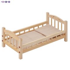 Классическая кроватка для кукол, бежевый текстиль