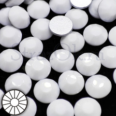 Стразы холодной фиксации клеевые стеклянные Solid White Белый Непрозрачный на StrazOK.ru