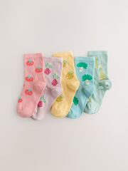 Носки хлопковые для девочки Next AU2-571, 5 шт., Розовый, Желтый, Голубой