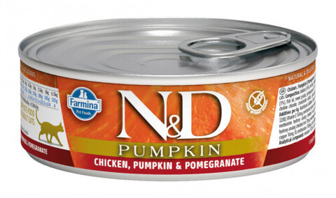 Farmina N&D Pumpkin консервы для кошек (курица, гранат с тыквой) 70 гр