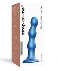 Голубая насадка Strap-On-Me Dildo Plug Balls size L - 