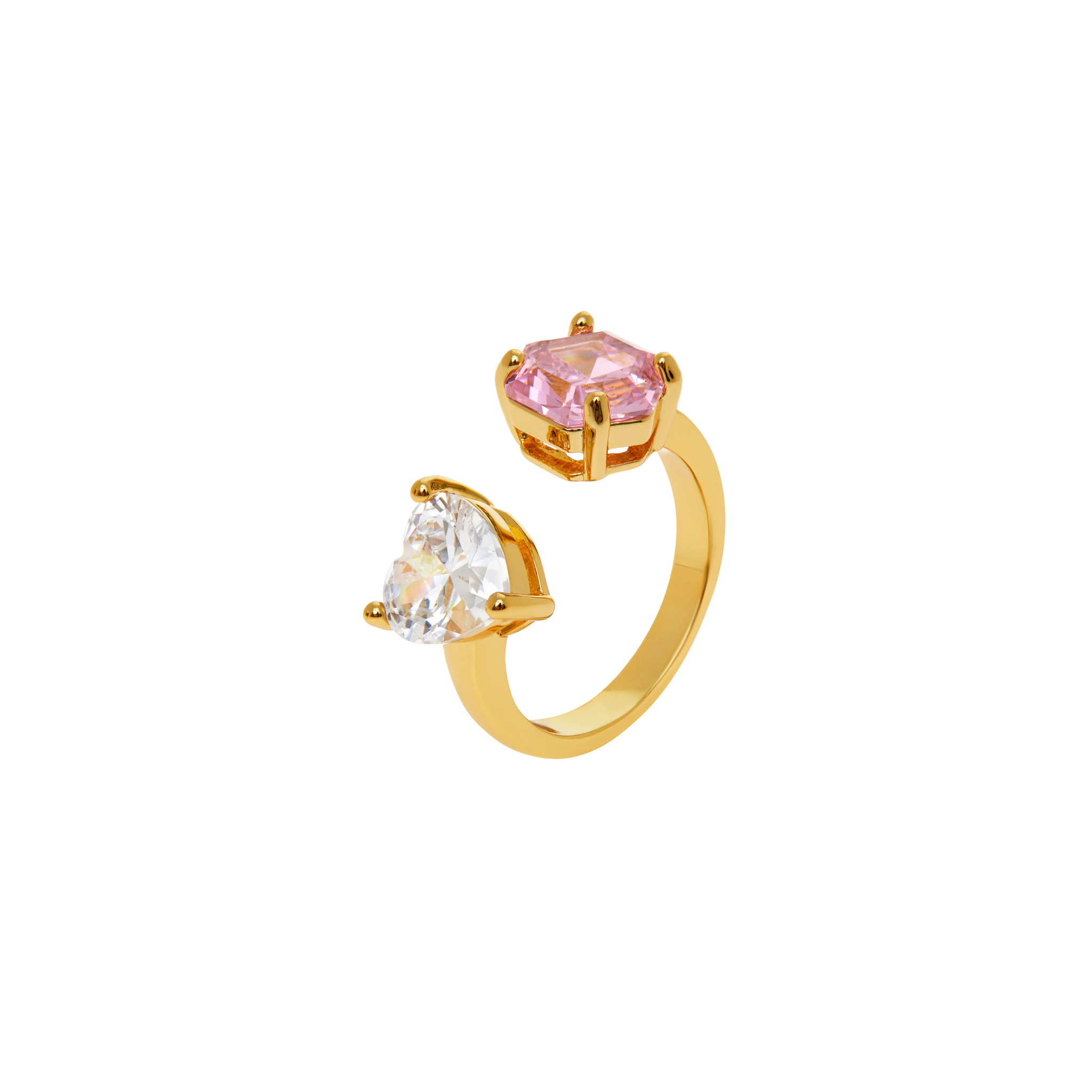 Кольцо Double Love Ring – Clear Pink