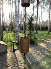 Дождевая цепь «Стакан» 150мл, молотковый медный