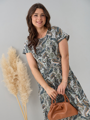 Платье П-026/шалфей-огурцы