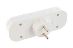 UNIVersal Разветвитель 3 гнезда без заземляющих контактов Белый плоский 6А 250В (тройник) А203