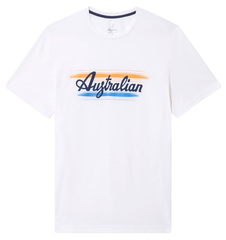 Теннисная футболка Australian Cotton T-Shirt Brush Line Print - bianco
