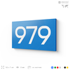 Номер на дверь 979, табличка на дверь для офиса, квартиры, кабинета, аудитории, склада, голубая 120х70 мм, Айдентика Технолоджи