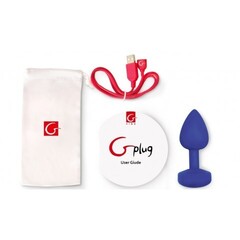 Большая дизайнерская анальная пробка с вибрацией Fun Toys Gplug - синяя