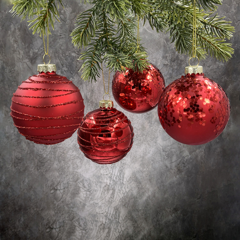 Набор шаров 7см 18шт ChristmasDeLuxe красный микс